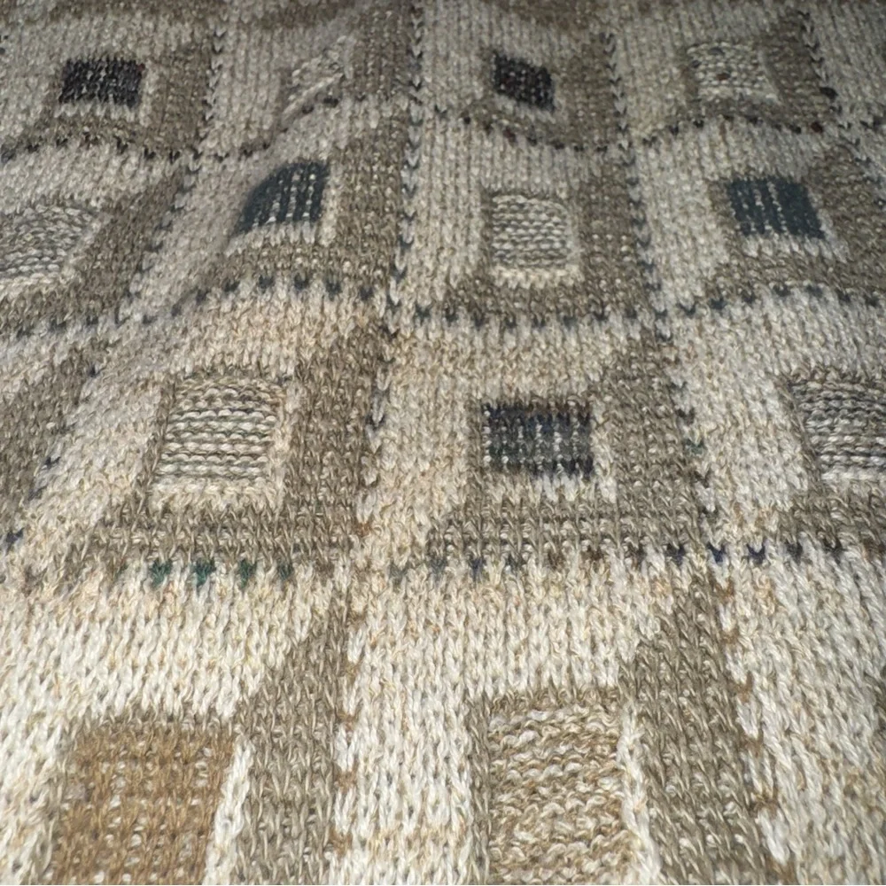 Vintage TSR USA Mens Knit Sweater Sz L Pullover Crew‎ Neck Geometric 80s 90s